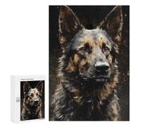 Jigsaw Puzzles 300 PCS for Adults German Shepherd Dog Cool Teenagers Puzzles Hands-on Game Precision Cutting Help The Brain Exercise 300 PCS