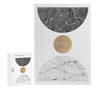 Jigsaw Puzzles 300 PCS for Adults Gold And Gray Art D Puzzles for Adults Fun Games Staycation Kill Time for Birthday, Chrismas 300 PCS