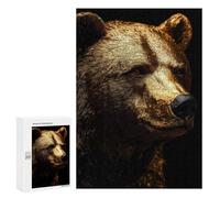 Jigsaw Puzzles 300 PCS for Adults Golden Bear Portrait Puzzles for Adults Fun Games Staycation Kill Time for Birthday, Chrismas 300 PCS