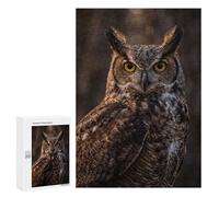 Jigsaw Puzzles 300 PCS for Adults Great Horned Owl Portrait Puzzles for Adults Family Games Difficult Hard for Birthday, Chrismas 300 PCS