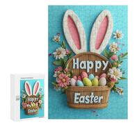 Jigsaw Puzzles 300 PCS for Adults Happy Easter Basket Teenagers Puzzles Hands-on Game Precision Cutting Help The Brain Exercise 300 PCS