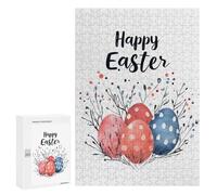 Jigsaw Puzzles 300 PCS for Adults Happy Easter Eggs Holiday Teenagers Puzzles Hands-on Game Precision Cutting Help The Brain Exercise 300 PCS