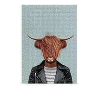 Jigsaw Puzzles 300 PCS for Adults Highland Cattle Cow Jigsaws for Adults Hands-on Game Difficult Hard Gifts for Friends And Family 300 PCS