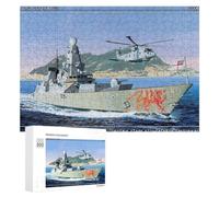 Jigsaw Puzzles 300 PCS for Adults HMS Dragon D35 Destroyer Puzzle for Adults Relax Games Hand Speed Race for Birthday, Chrismas 300 PCS