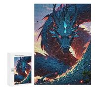 Jigsaw Puzzles 300 PCS for Adults Infernal Azure The Flame-Scaled Dragon Adult Puzzles Family Games Hand Speed Race Gifts for Friends And Family 300 PCS