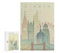 Jigsaw Puzzles 300 PCS for Adults London England Skyline Teenagers Puzzles Hands-on Game Precision Cutting Help The Brain Exercise 300 PCS