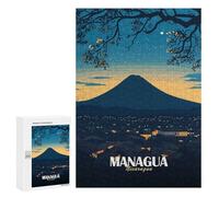 Jigsaw Puzzles 300 PCS for Adults Managua Nicaragua Cityscape at Night Puzzles for Adults Fun Games Staycation Kill Time for Birthday, Chrismas 300 PCS