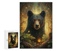 Jigsaw Puzzles 300 PCS for Adults Mystical Bear in Enchanted Forest Teenagers Puzzles Hands-on Game Precision Cutting Help The Brain Exercise 300 PCS