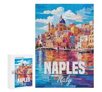 Jigsaw Puzzles 300 PCS for Adults Naples Italy Teenagers Puzzles Hands-on Game Precision Cutting Help The Brain Exercise 300 PCS