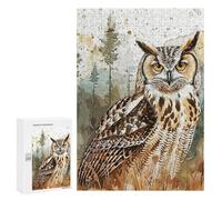 Jigsaw Puzzles 300 PCS for Adults Owl Vintage Paint Adult Jigsaw Puzzle Toy Wall Decor Analysis And Logic Challenging To Complete 300 PCS