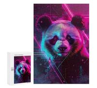 Jigsaw Puzzles 300 PCS for Adults Panda Japanese Neon Teenagers Puzzles Hands-on Game Precision Cutting Help The Brain Exercise 300 PCS