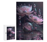 Jigsaw Puzzles 300 PCS for Adults Pink Lotus Flowers Adult Jigsaw Puzzle Toy Wall Decor Analysis And Logic Challenging To Complete 300 PCS
