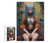 Jigsaw Puzzles 300 PCS for Adults Punk Girl No3 Adult Jigsaw Puzzle Toy Wall Decor Analysis And Logic Challenging To Complete 300 PCS