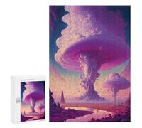 Jigsaw Puzzles 300 PCS for Adults Purple Mushroom Cloud Landscape Adult Jigsaw Puzzle Toy Wall Decor Analysis And Logic Challenging To Complete 300 PCS