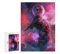 Jigsaw Puzzles 300 PCS for Adults Purple Space Cat Teenagers Puzzles Hands-on Game Precision Cutting Help The Brain Exercise 300 PCS