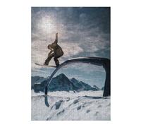 Jigsaw Puzzles 300 PCS for Adults Snowboarder on Rail Adult Jigsaw Toy Wall Decor Difficult Challenge Great Gift for Gaming 300 PCS