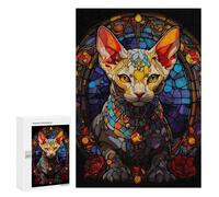 Jigsaw Puzzles 300 PCS for Adults Sphynx Cat Colorful Teenagers Puzzles Hands-on Game Precision Cutting Help The Brain Exercise 300 PCS
