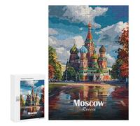 Jigsaw Puzzles 300 PCS for Adults St. Basils Cathedral Moscow Teenagers Puzzles Hands-on Game Precision Cutting Help The Brain Exercise 300 PCS