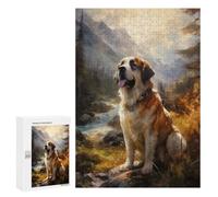Jigsaw Puzzles 300 PCS for Adults St Bernard Dog Puzzle for Adults Relax Games Hand Speed Race for Birthday, Chrismas 300 PCS