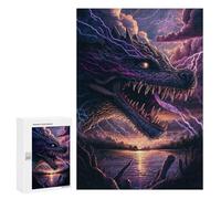 Jigsaw Puzzles 300 PCS for Adults Thunder Dragon's Roar Jigsaw Puzzle Anti-Stress Toys For Family Fun Deal As Gifts for The Whole Family 300 PCS