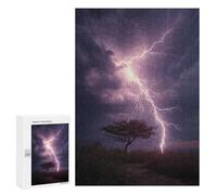 Jigsaw Puzzles 300 PCS for Adults Thunderstorm Lightning Strikes Tree Puzzles for Teenagers Family Activities Educational Challenge Challenging Game And Family Play 300 PCS