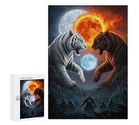 Jigsaw Puzzles 300 PCS for Adults Tiger Confrontation Orange Adult Puzzles Family Games Hand Speed Race Gifts for Friends And Family 300 PCS