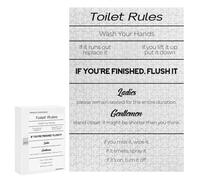 Jigsaw Puzzles 300 PCS for Adults Toilet Rules Teenagers Puzzles Hands-on Game Precision Cutting Help The Brain Exercise 300 PCS