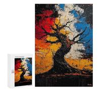 Jigsaw Puzzles 300 PCS for Adults Twisted Resilience - Expressionist Abstract Tree Art Puzzles for Adults Fun Games Staycation Kill Time for Birthday, Chrismas 300 PCS