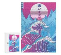 Jigsaw Puzzles 300 PCS for Adults Vaporwave Fuji Great Wave Jigsaw for Adults Anti-Stress Toys A Work of Art Great Gift for Gaming 300 PCS