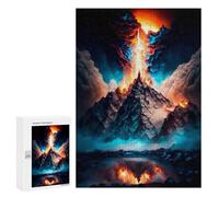 Jigsaw Puzzles 300 PCS for Adults Volcanic Eruption Reflection Teenagers Puzzles Toy Wall Decor Perfect Decoration Challenging To Complete 300 PCS