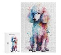 Jigsaw Puzzles 300 PCS for Adults Watercolor Poodle Painting Puzzle for Adults Relax Games Hand Speed Race for Birthday, Chrismas 300 PCS