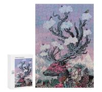 Jigsaw Puzzles 300 PCS for Adults Whimsical Deer Amidst Cloudy Mountainscape Jigsaw for Adults Anti-Stress Toys A Work of Art Great Gift for Gaming 300 PCS