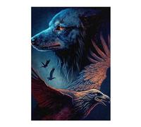Jigsaw Puzzles 300 PCS for Adults Wolf And Eagle Jigsaw Anti-Stress Toys Staycation Kill Time Help The Brain Exercise 300 PCS