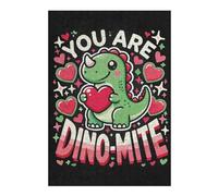 Jigsaw Puzzles 300 PCS for Adults You Are Dino-Mite - Cute Dinosaur Valentines Day Jigsaw Puzzle Brain Teaser Game Hand Speed Race Stress Reduction Gifts 300 PCS