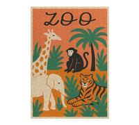 Jigsaw Puzzles 300 PCS for Adults Zoo Animals Illustration Jigsaws for Adults Brain Teaser Game For Family Fun Help The Brain Exercise 300 PCS