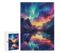 Jigsaw Puzzles 300 PCS for Teenagers Colorful Aurora Reflections -1 Jigsaw Puzzles for Adults Enhance Memory Parent-child Interaction Toy Intellectual Game 300 PCS