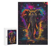 Jigsaw Puzzles 300 PCS for Teenagers Colorful Elephant Art Print-14 Jigsaws for Adults Puzzle Enhance Memory Educational Challenge Stress Reduction Gifts 300 PCS