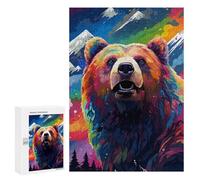 Jigsaw Puzzles 300 PCS for Teenagers Colorful Rainbow Bear Art Jigsaw Puzzles for Adults Enhance Memory Parent-child Interaction Toy Intellectual Game 300 PCS