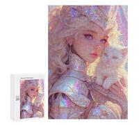 Jigsaw Puzzles 300 PCS for Teenagers Enchanted Fairy Tale Princess with Kitten Jigsaw Puzzles for Adults Enhance Memory Parent-child Interaction Toy Intellectual Game 300 PCS