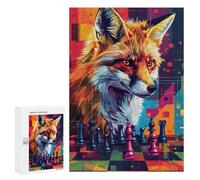 Jigsaw Puzzles 300 PCS for Teenagers Fox Chess Strategy Art Print -2 Puzzles for Teenagers But Fun And Humorous Educational Challenge Toy Intellectual Game 300 PCS