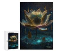 Jigsaw Puzzles 300 PCS for Teenagers Glowing Lotus Pond Jigsaw Puzzles for Adults Enhance Memory Parent-child Interaction Toy Intellectual Game 300 PCS