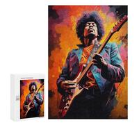 Jigsaw Puzzles 300 PCS for Teenagers Jimi Hendrix Guitar Performance Art Print Jigsaw Puzzles for Adults Enhance Memory Parent-child Interaction Toy Intellectual Game 300 PCS