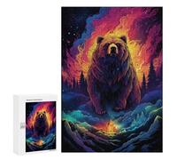 Jigsaw Puzzles 300 PCS for Teenagers Magical Fantasy Bear Artwork Jigsaw Puzzles for Adults Enhance Memory Parent-child Interaction Toy Intellectual Game 300 PCS