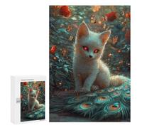 Jigsaw Puzzles 300 PCS for Teenagers Magical Fox with Peacock Tail Jigsaw Puzzles for Adults Enhance Memory Parent-child Interaction Toy Intellectual Game 300 PCS