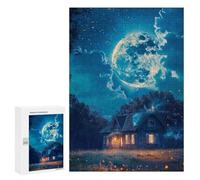Jigsaw Puzzles 300 PCS for Teenagers Magical Moonlit Cottage -1 Jigsaws for Adults Puzzle Enhance Memory Educational Challenge Stress Reduction Gifts 300 PCS