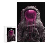 Jigsaw Puzzles 300 PCS for Teenagers Space Astronaut Pink Paint Jigsaw Puzzles for Adults Enhance Memory Parent-child Interaction Toy Intellectual Game 300 PCS