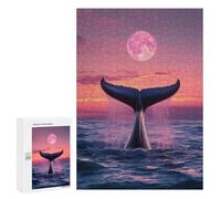 Jigsaw Puzzles 300 PCS for Teenagers Whale Tail Under Moonlight Jigsaw Puzzles for Adults Enhance Memory Parent-child Interaction Toy Intellectual Game 300 PCS