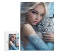 Jigsaw Puzzles 300 PCS for Teenagers Winter Fantasy with Lynx-1 Jigsaws for Adults Puzzle Enhance Memory Educational Challenge Stress Reduction Gifts 300 PCS