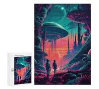 Jigsaw Puzzles 300 PCS for Teenagerss Alien Encounter in A Fantasy Forest -1 Jigsaw for Adults Hands-on Game Wall Art Challenging To Complete 300 PCS