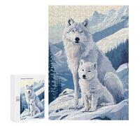 Jigsaw Puzzles 300 PCS for Teenagerss Arctic Wolf Family Jigsaws for Adults Relax Games Precision Cutting Deal As Gifts for The Whole Family 300 PCS
